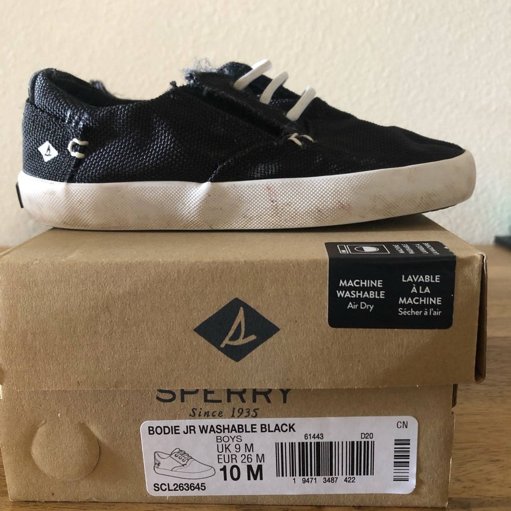 toddler boys black sperry size 10